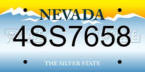4SS7658 Nevada License Plate