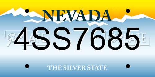 4SS7685 Nevada License Plate