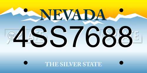 4SS7688 Nevada License Plate