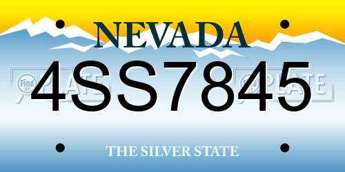 4SS7845 Nevada License Plate