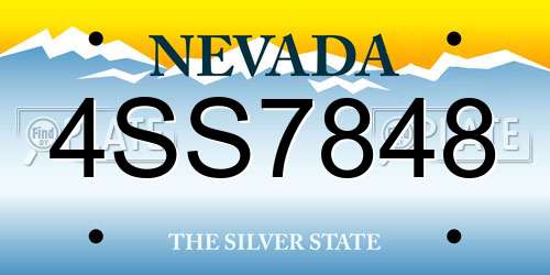 4SS7848 Nevada License Plate