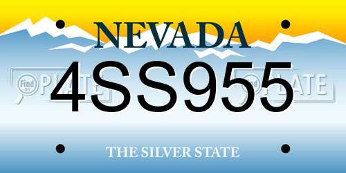 4SS955 Nevada License Plate