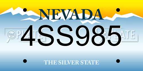 4SS985 Nevada License Plate