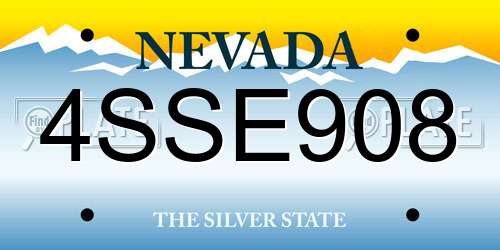 4SSE908 Nevada License Plate