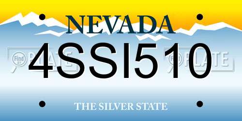 4SSI510 Nevada License Plate