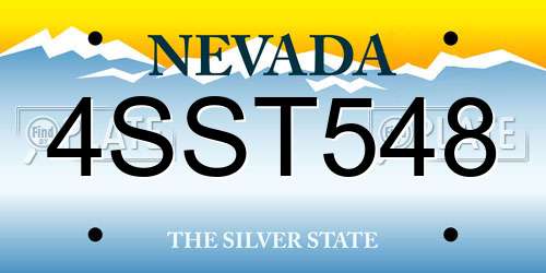 4SST548 Nevada License Plate