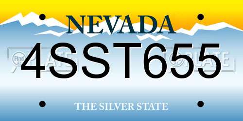 4SST655 Nevada License Plate