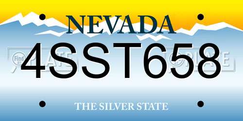 4SST658 Nevada License Plate