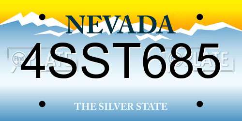 4SST685 Nevada License Plate