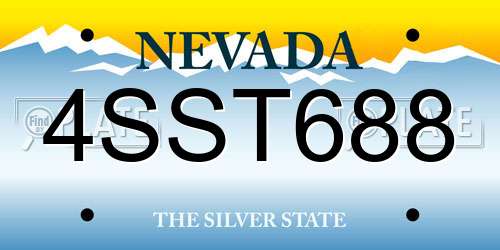 4SST688 Nevada License Plate