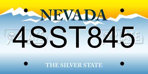 4SST845 Nevada License Plate