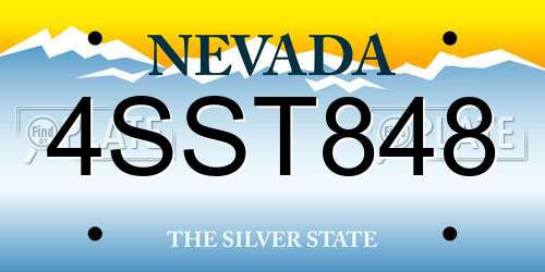 4SST848 Nevada License Plate