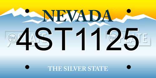4ST1125 Nevada License Plate