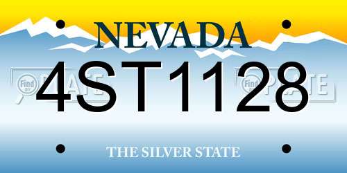 4ST1128 Nevada License Plate