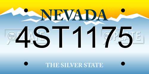 4ST1175 Nevada License Plate