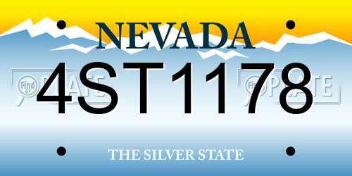 4ST1178 Nevada License Plate