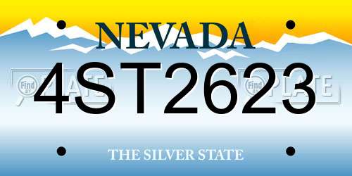 4ST2623 Nevada License Plate
