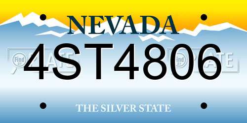 4ST4806 Nevada License Plate