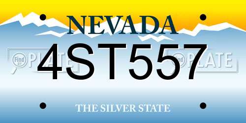 4ST557 Nevada License Plate