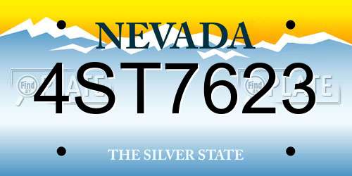 4ST7623 Nevada License Plate