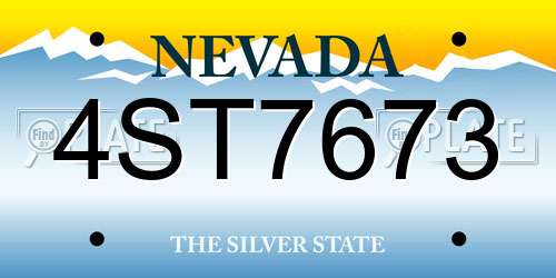 4ST7673 Nevada License Plate
