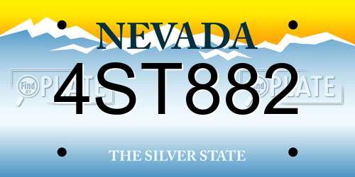 4ST882 Nevada License Plate