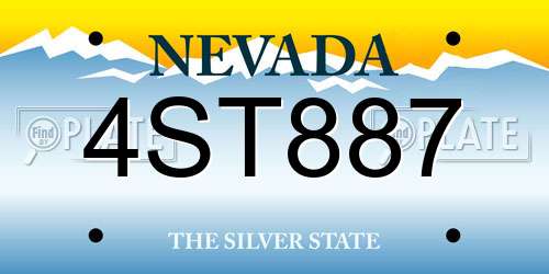 4ST887 Nevada License Plate