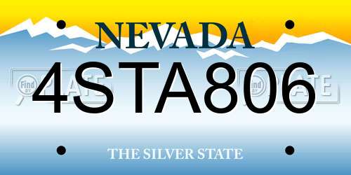 4STA806 Nevada License Plate