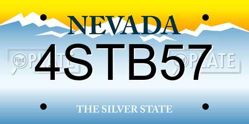 4STB57 Nevada License Plate
