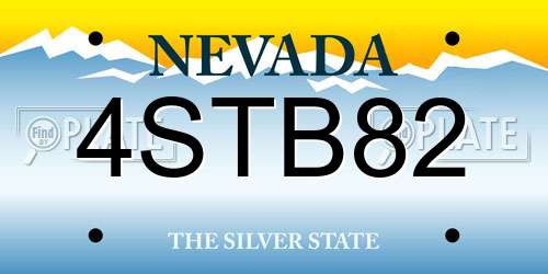 4STB82 Nevada License Plate