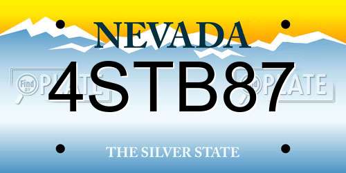 4STB87 Nevada License Plate