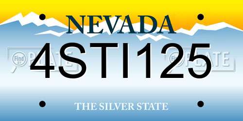 4STI125 Nevada License Plate