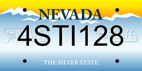 4STI128 Nevada License Plate