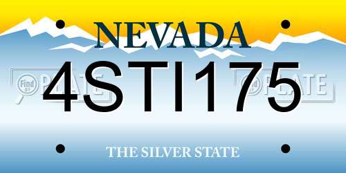 4STI175 Nevada License Plate