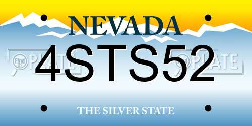 4STS52 Nevada License Plate