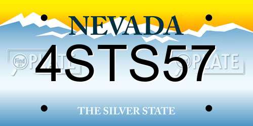 4STS57 Nevada License Plate