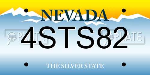 4STS82 Nevada License Plate