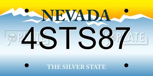 4STS87 Nevada License Plate