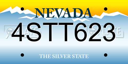 4STT623 Nevada License Plate