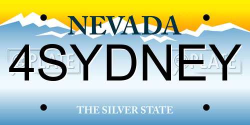 4SYDNEY Nevada License Plate