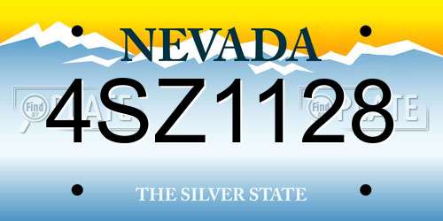 4SZ1128 Nevada License Plate