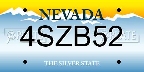 4SZB52 Nevada License Plate