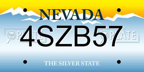 4SZB57 Nevada License Plate