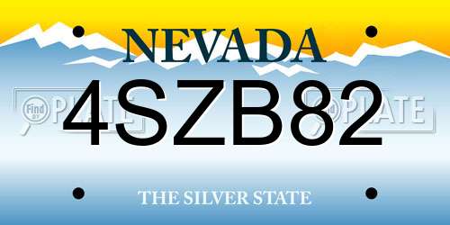 4SZB82 Nevada License Plate