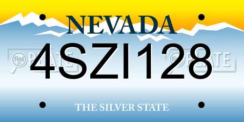 4SZI128 Nevada License Plate