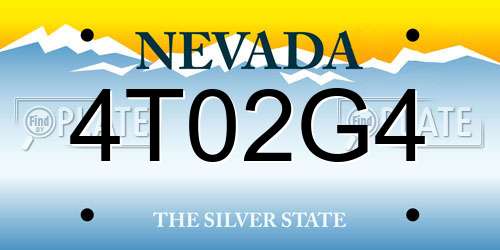 4T02G4 Nevada License Plate