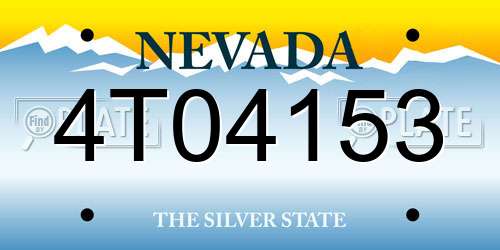 4T04153 Nevada License Plate