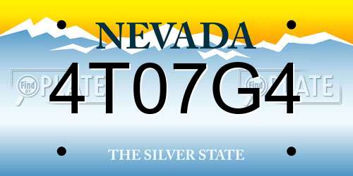 4T07G4 Nevada License Plate