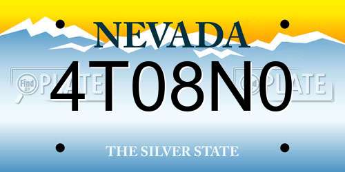 4T08N0 Nevada License Plate