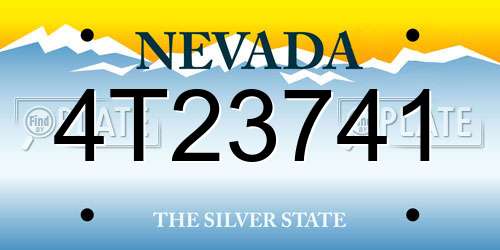 4T23741 Nevada License Plate